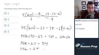 39  Solving for k New SAT Foundations  Math [upl. by Brinna]