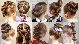 10 cute 1MINUTE hairstyles for busy morning Quick amp Easy Hairstyles for School [upl. by Kalila783]