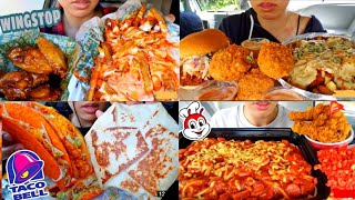 Twilight asmr mukbang compilation  satisfying bites  fried chicken burger fries tacos [upl. by Camp]