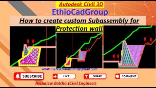 Civil 3D Part 2 How to create Custom Subassembly for Excavation amp Embankment Slope protection wall [upl. by Pearline687]