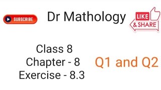 Math Class 8 Chapter 8 Exercise 83 Ncert new edition Question 1 and 2 with complete solutions [upl. by Formica]