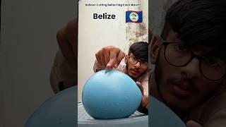 Belize 🇧🇿 Flag Color Balloon Cutting asmr relaxing [upl. by Christi569]