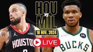 🔴LIVE  Milwaukee Bucks Vs Houston Rockets Full Game  NBA Live  NOV 18 2024  2k [upl. by Okimuk699]