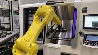 Fanuc Robot Operates DMG MORI NLX2500  CNC Machining Automation [upl. by Necaj]