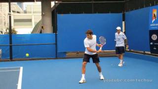 Roger Federer  Slow Motion Backhands in High Definition Australian Open 2011 [upl. by Fitts259]