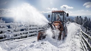 Kioti CK20S with Cab Snow Blowing Driver Point of View March 2015 [upl. by Hoover929]