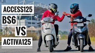 2021 Access 125 BS6 Vs 2021 Activa 125 BS6 Drag race  Suzuki Vs Honda scooters  Shocking results [upl. by Beniamino]