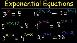 Solving Exponential Equations With Different Bases Using Logarithms  Algebra [upl. by Haidabez852]