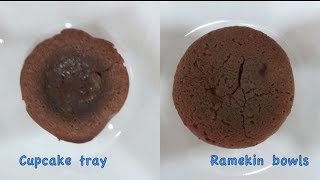 How I make chocolate molten lava cake using ramekins and cupcakemuffin tray [upl. by Duvall]