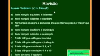 Matemática  Aula 34  Geometria Plana  Triângulos  Noções Gerais  Parte 2  Final [upl. by Nerral]