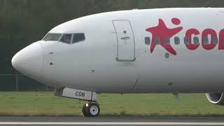 Corendon Airlines B737800 Landing Groningen Airport Eelde [upl. by Ahse]