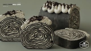 오레오 크레이프 롤케이크 만들기  Oreo Crepe Roll Cake Recipe  Cooking tree [upl. by Bradleigh]