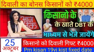 Pm kisan samman nidhi yojana 19th installment  Pm Kisan Diwali Gifts  kisan Diwali Bonus [upl. by Foulk]