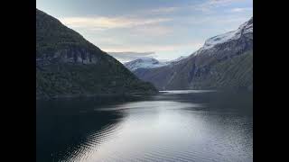 Cruising in the morning along the fjordGeirangerHellesyltMSC Euribia [upl. by Oletha]