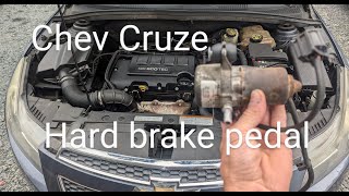 Chevy Cruze hard brake pedal Lets change the vacuum motor [upl. by Arleta]