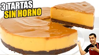 Las MEJORES TARTAS SIN HORNO 🥕😍🎂 Deliciosas fáciles y sencillas al estilo Golosolandia [upl. by Marsland]