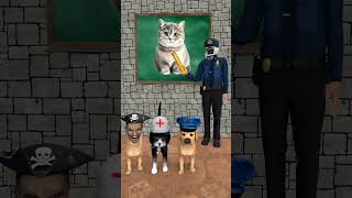 thief dog vs doctor cat vs police dog Which animal do you like moreshorts dog cat [upl. by Levey]