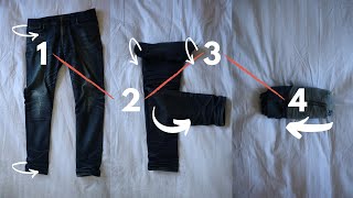 How to Fold Fold Jeans Quick Ways to Save Space [upl. by Anilatac]