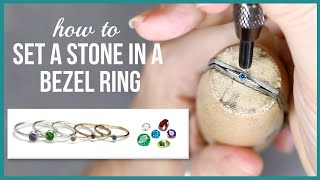 Setting a Stone in a Bezel Ring  Beaducationcom [upl. by Purcell514]