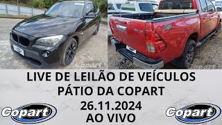 LIVE DE LEILÃO DE VEÍCULOS NA COPART DO DIA 26112024 [upl. by Ayotl162]