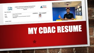 cdac resume for good placement [upl. by Norma99]