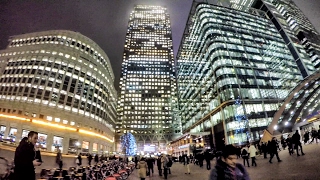 Canary Wharf Night Time Walk Around London [upl. by Clementine232]