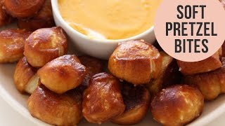 Soft Pretzel Bites  Homemade Recipe [upl. by Ahsemal]