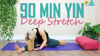 90 min Yin Yoga Class  Full Body Deep Stretch [upl. by Fortin]