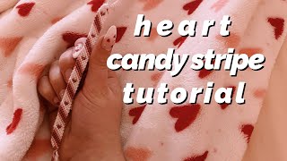 heart candy stripe bracelet tutorial  beginner ♡ [upl. by Hanikas743]