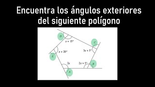 Como encontrar lo ángulos externos de un polígono [upl. by Celle]