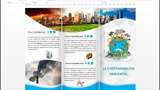 Como hacer un triptico brochure o folleto en word 2013 2016 [upl. by Refotsirhc]