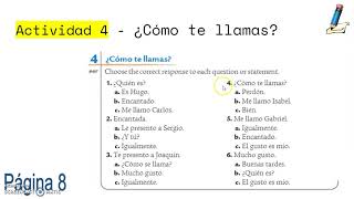 Spanish Activities Lección Preliminar 45 Avancemos Nivel 1 [upl. by Honoria]