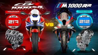 2024 Honda CBR1000RRR Fireblade SP vs BMW M1000RR ┃ Inline4 Superbike Shootout [upl. by Xymenes]