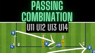 Passing Combination  Third Man Run  Overlap  U11 U12 U13 U14  FootballSoccer [upl. by Shear]