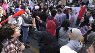 Clash of ideologies at LGBTQ protests in downtown Montreal [upl. by Perrine307]