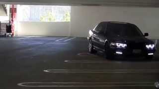 BMW 740i e38 exhaust in parking garage [upl. by Nerita]