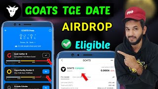 Goats Airdrop 15 Hour Left  Goats Listing Value  Goats Pre market snapshot  Goats passes out [upl. by Nosoj]