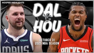 Dallas Mavericks vs Houston Rockets Full Game Highlights  Oct 31  2025 NBA Season [upl. by Susy663]