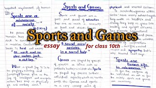 Essay on quotSports and Gamesquot with quotations for class 10th learn4learningofficial [upl. by Munniks]