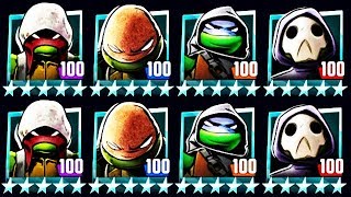 ALL PLATINUM MAX LEVEL 100 VISION QUEST TURTLES TMNT LEGENDS [upl. by Kyd126]