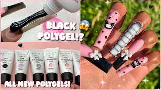 NEW MAKARTT POLYGELS 🖤 PINK amp BLACK KUROMI NAILS  Easy Polygel French Tip Tutorial [upl. by Kelsi]