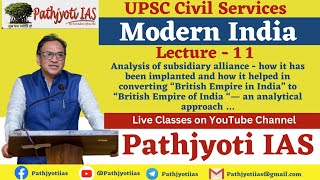 Modern India Lecture 11  Subsidiary Alliance  British Empire in India to British Empire of India [upl. by Arodasi]