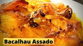 Bacalhau Assado no Forno com Batatas  Receita Portuguesa [upl. by Kosey]