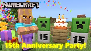 Minecraft 15th Anniversary Party Celebrate Villager [upl. by Guadalupe289]