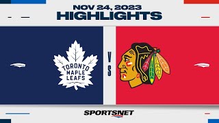 NHL Highlights  Maple Leafs vs Blackhawks  November 24 2023 [upl. by Erapsag]