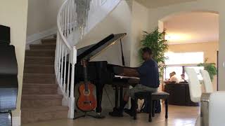 Kris Nicholson test drives a Samick SIG50 baby grand piano after tuning it [upl. by Ablem631]