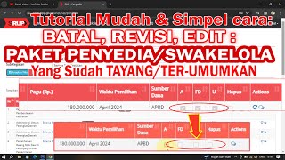 Tutorial Cara Batalkan Paket yang Sudah Tayang atau Terumumkan di SiRup LKPP LPSE 2024  PA PPK [upl. by Heddi]