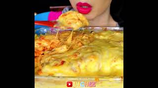 ASMR CHEESY CREAMY CHICKEN ENCHILADAS chicken wraps drenched in creamy cheese saucequot EATING咀嚼音  먹방 [upl. by Annayr790]