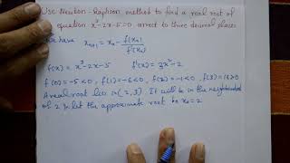 Advanced calculus amp numerical method Newton Raphson method using polynomial equation examplePART1 [upl. by Nauqal]