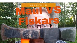 Axe Comparison Fiskars Splitting Axe VS American Maul [upl. by Treacy]